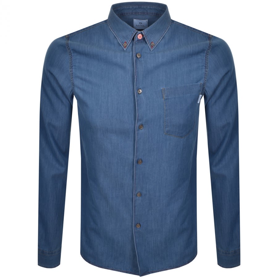 Alternative Image for ProductPS By Paul Smith Long Sleeved Denim Shirt Blue1